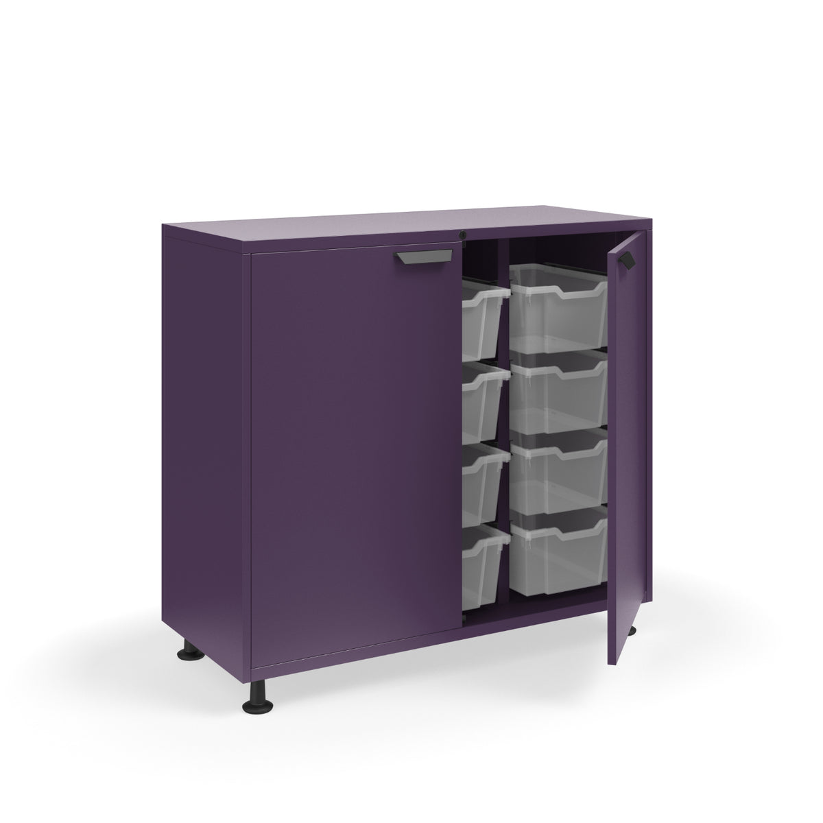 KI Ruckus Tote Storage, Tall 3-Column Unit with Doors and (12) 6" Totes, FREE SHIPPING