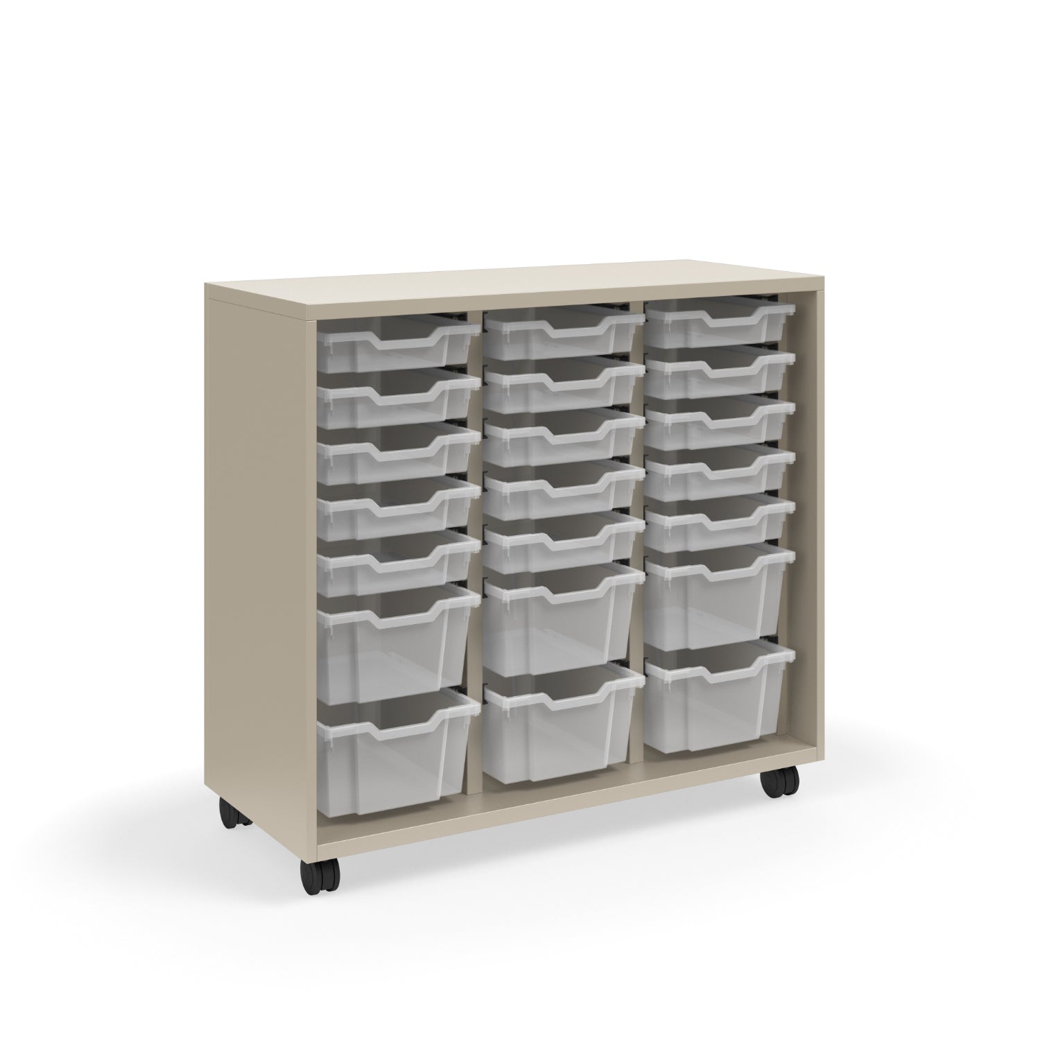 KI Ruckus Tote Storage, Tall 3-Column Open Unit with (15) 3" Totes and (6) 6" Totes, FREE SHIPPING