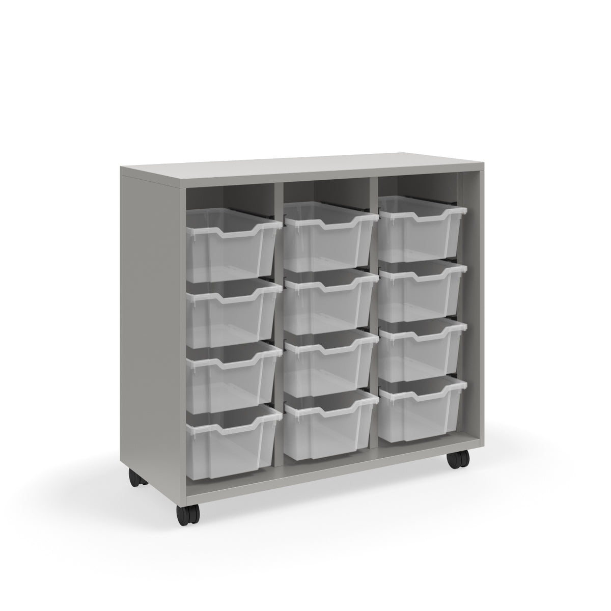 KI Ruckus Tote Storage, Tall 3-Column Open Unit with (12) 6" Totes, FREE SHIPPING