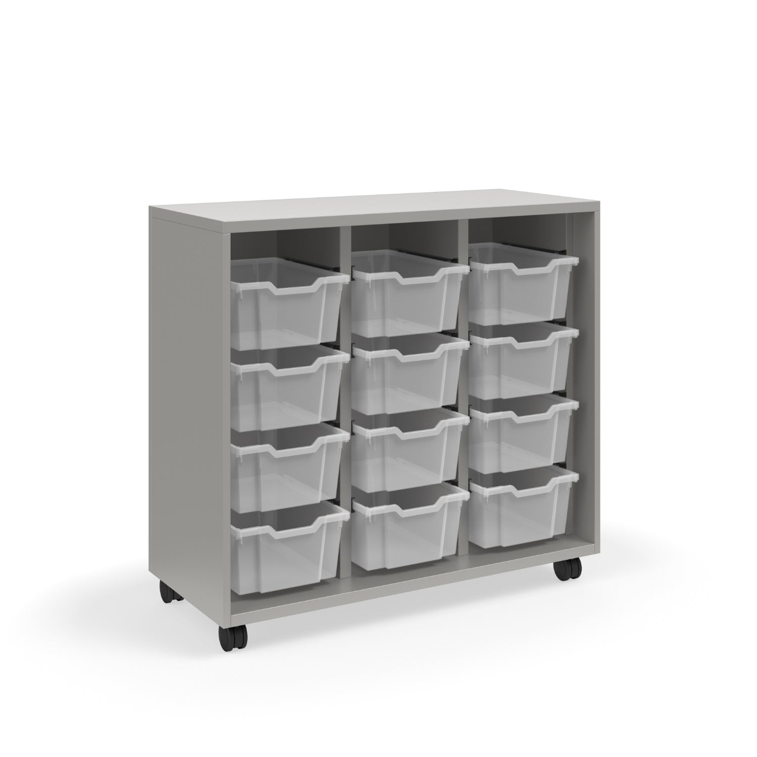 KI Ruckus Tote Storage, Tall 3-Column Open Unit with (12) 6" Totes, FREE SHIPPING