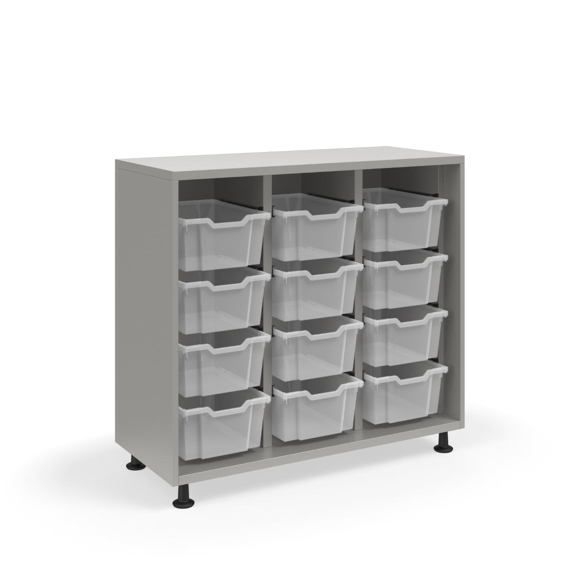 KI Ruckus Tote Storage, Tall 3-Column Open Unit with (12) 6" Totes, FREE SHIPPING