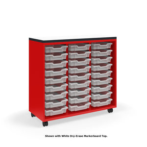 Ruckus Tote Storage with Laminate Top, Tall 3-Column Open Unit with (27) 3" Totes, FREE SHIPPING