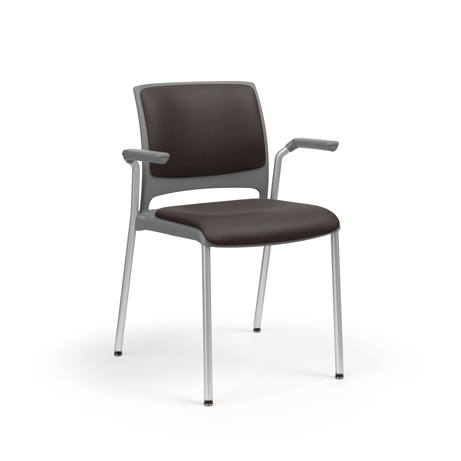 KI Strive Stacking 4-Leg Cantilever Arm Chair with Glides, Upholstered Seat/Back, FREE SHIPPING