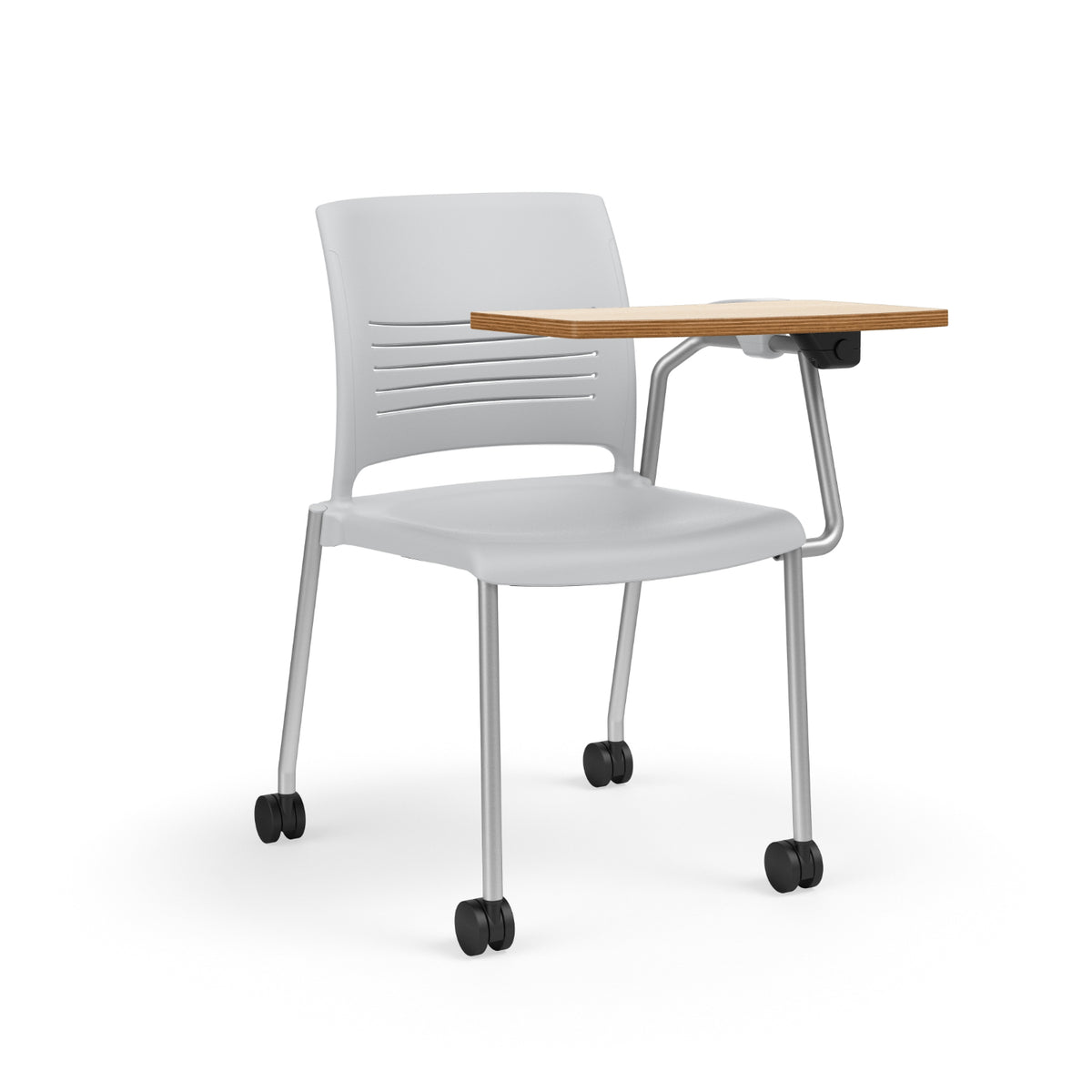 KI Strive 4-Leg ChangeUp Tablet Arm Chair with Casters, Polypropylene Seat/Back, FREE SHIPPING