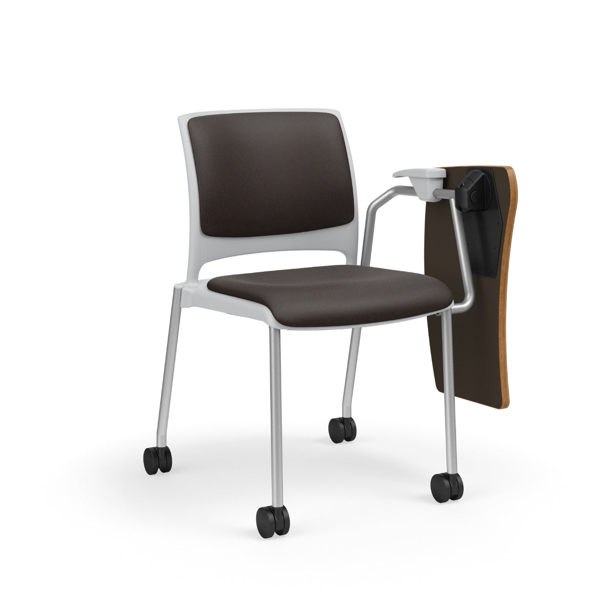 KI Strive 4-Leg ChangeUp Tablet Arm Chair with Casters, Upholstered Seat/Back, FREE SHIPPING
