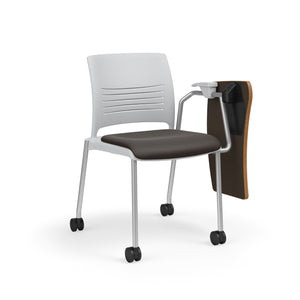 Strive 4-Leg ChangeUp Tablet Arm Chair with Casters, Upholstered Seat/Polypropylene Back, FREE SHIPPING