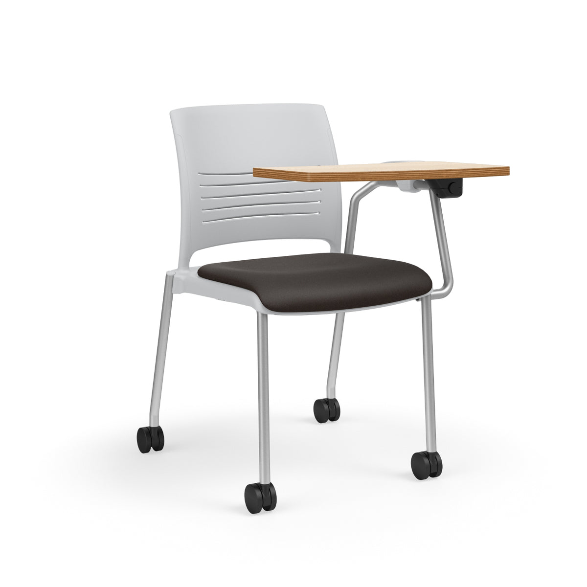 KI Strive 4-Leg ChangeUp Tablet Arm Chair with Casters, Upholstered Seat/Polypropylene Back, FREE SHIPPING