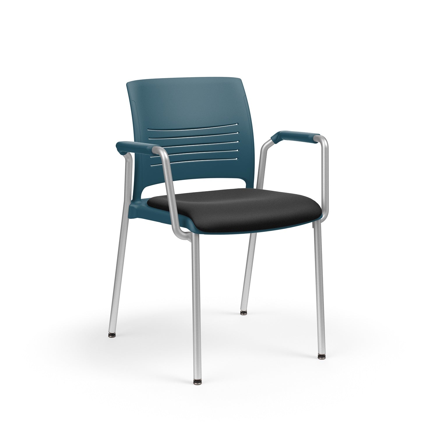 KI Strive Stacking 4-Leg Loop Arm Chair with Glides, Upholstered Seat/Poylpropylene Back, FREE SHIPPING