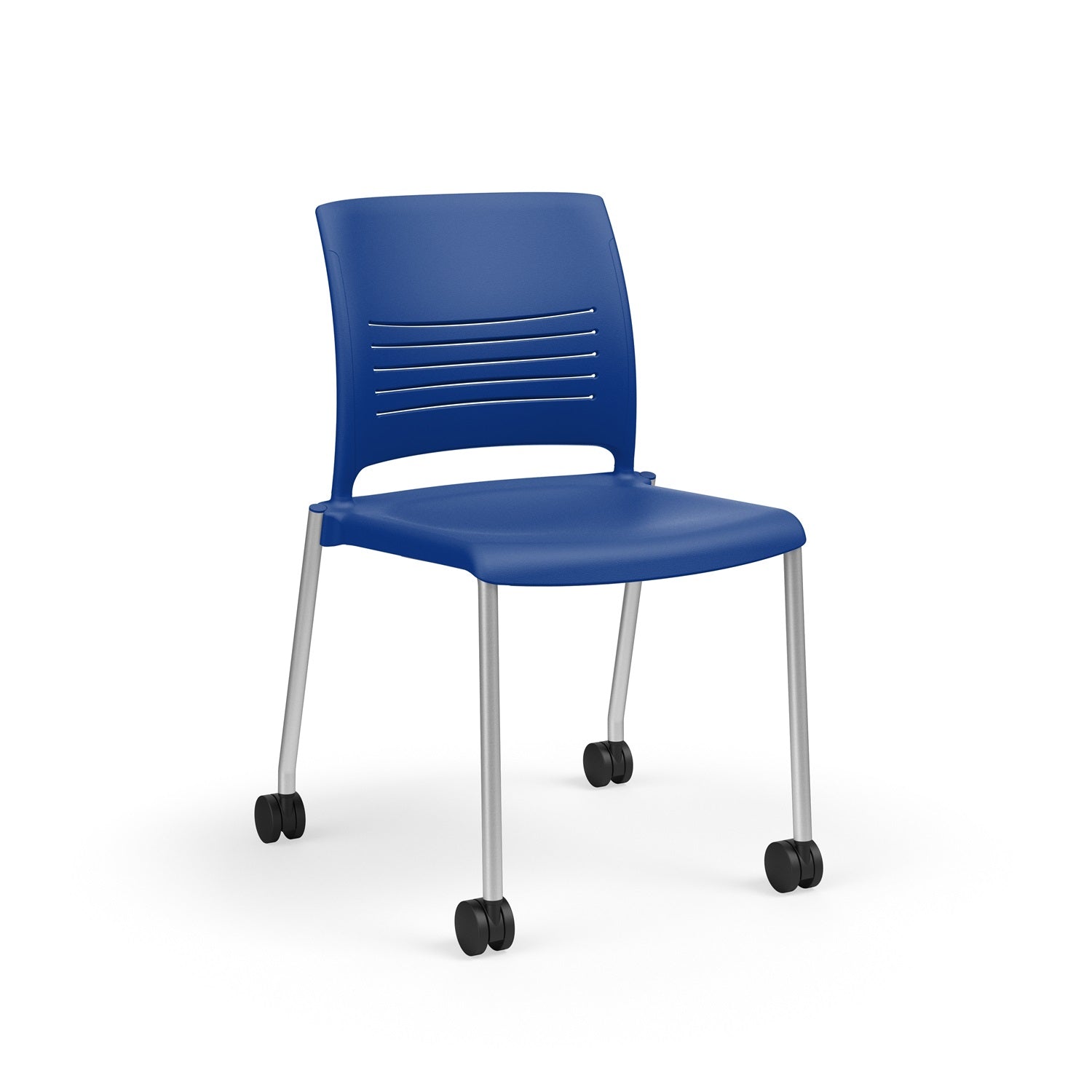 KI Strive Stacking 4-Leg Armless Chair with Casters, Polypropylene Seat/Back, FREE SHIPPING