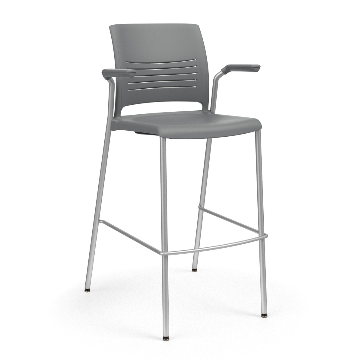 KI Strive Stacking 4-Leg Cantilever Arm Cafe Stool, 30" Seat Height, Polypropylene Seat/Back, FREE SHIPPING
