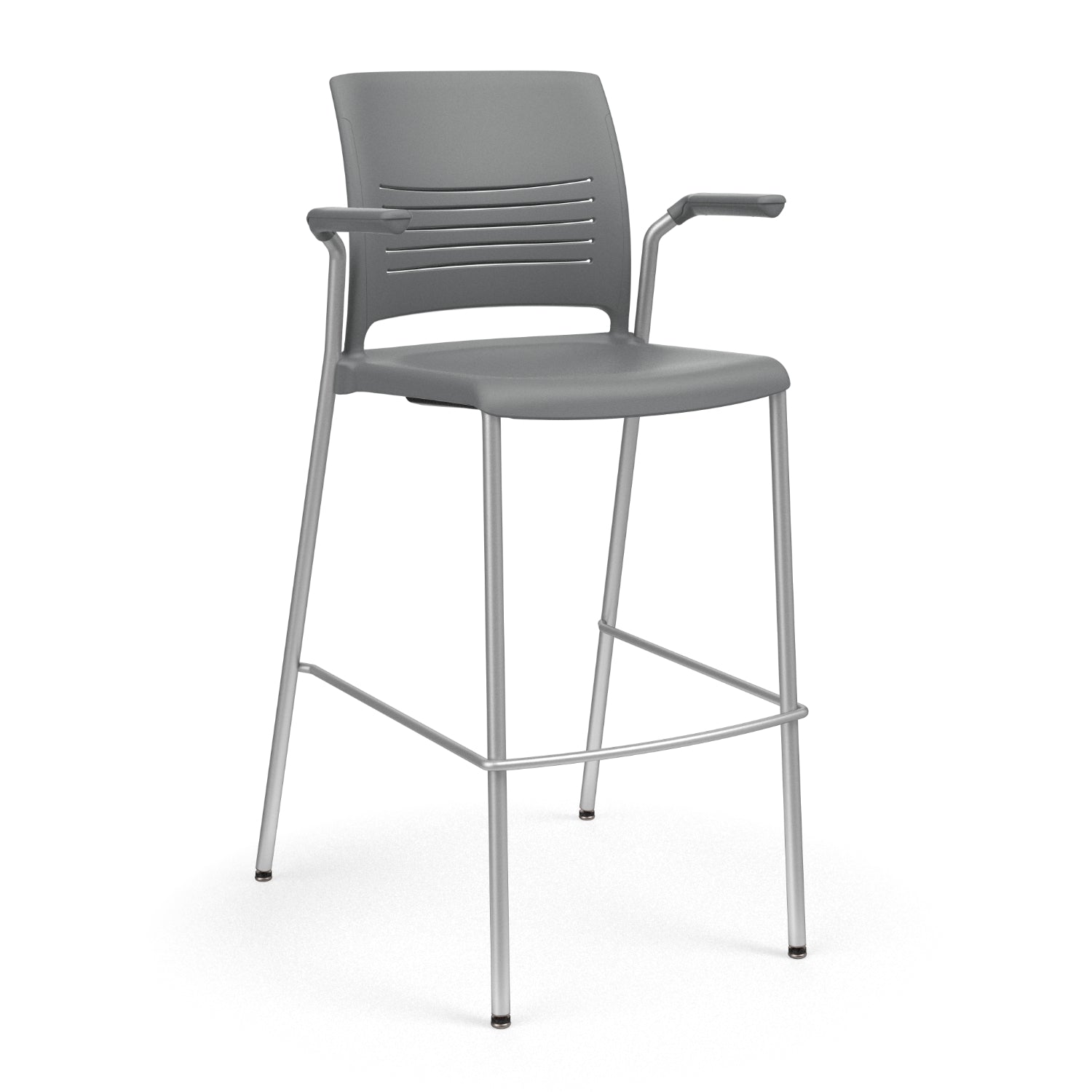 KI Strive Stacking 4-Leg Cantilever Arm Cafe Stool, 30" Seat Height, Polypropylene Seat/Back, FREE SHIPPING