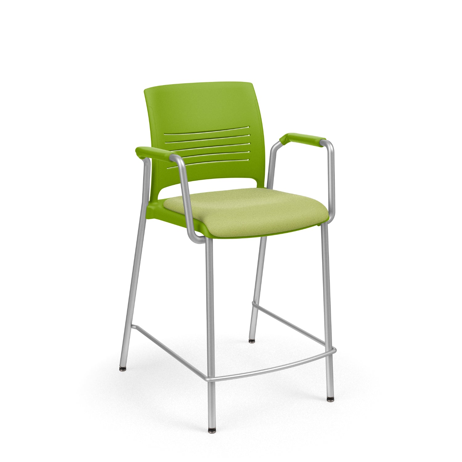 Strive 4-leg Loop Arm Cafe Stool, 24" Seat Height, Upholstered Seat/Polypropylene Back, FREE SHIPPING