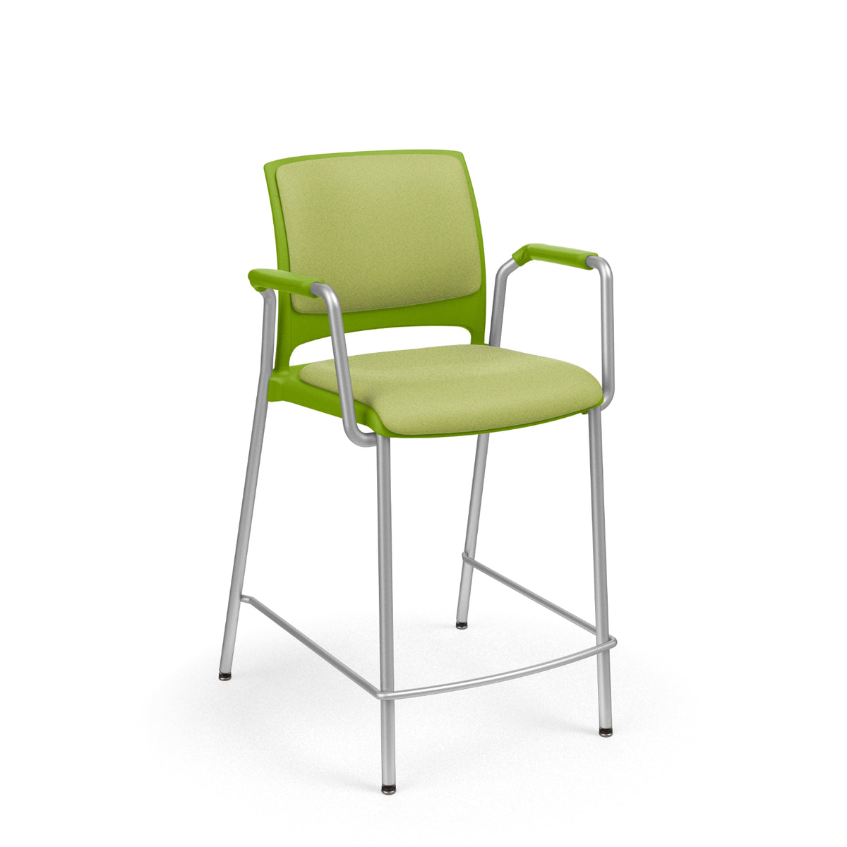 KI Strive 4-leg Loop Arm Cafe Stool, 24" Seat Height, Upholstered Seat/Back, FREE SHIPPING