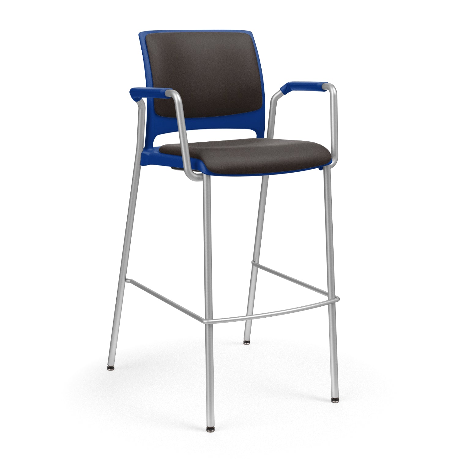Strive 4-leg Loop Arm Cafe Stool, 30" Seat Height, Upholstered Seat/Back, FREE SHIPPING