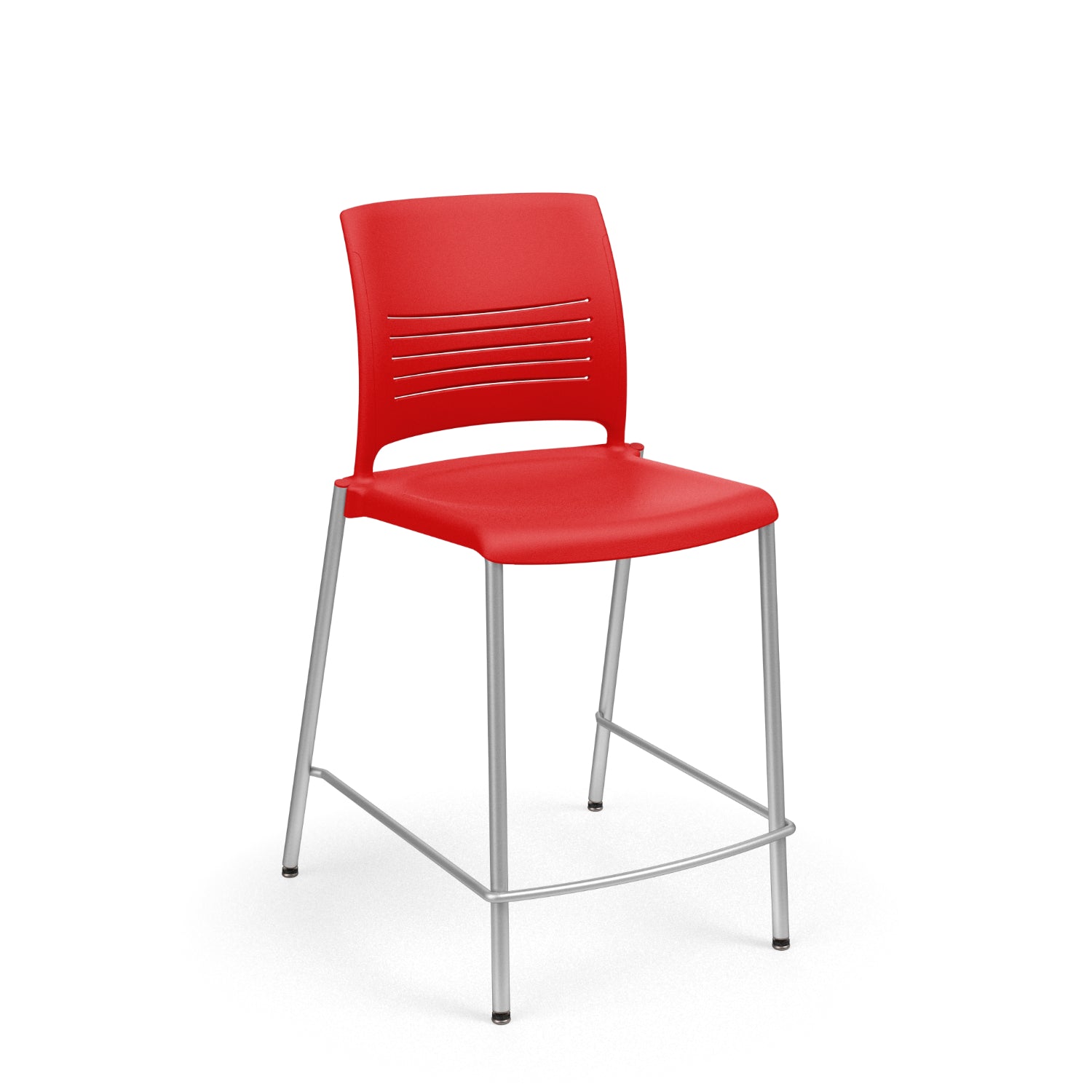 KI Strive Stacking 4-Leg Armless Cafe Stool, 24" Seat Height, Polypropylene Seat/Back, FREE SHIPPING