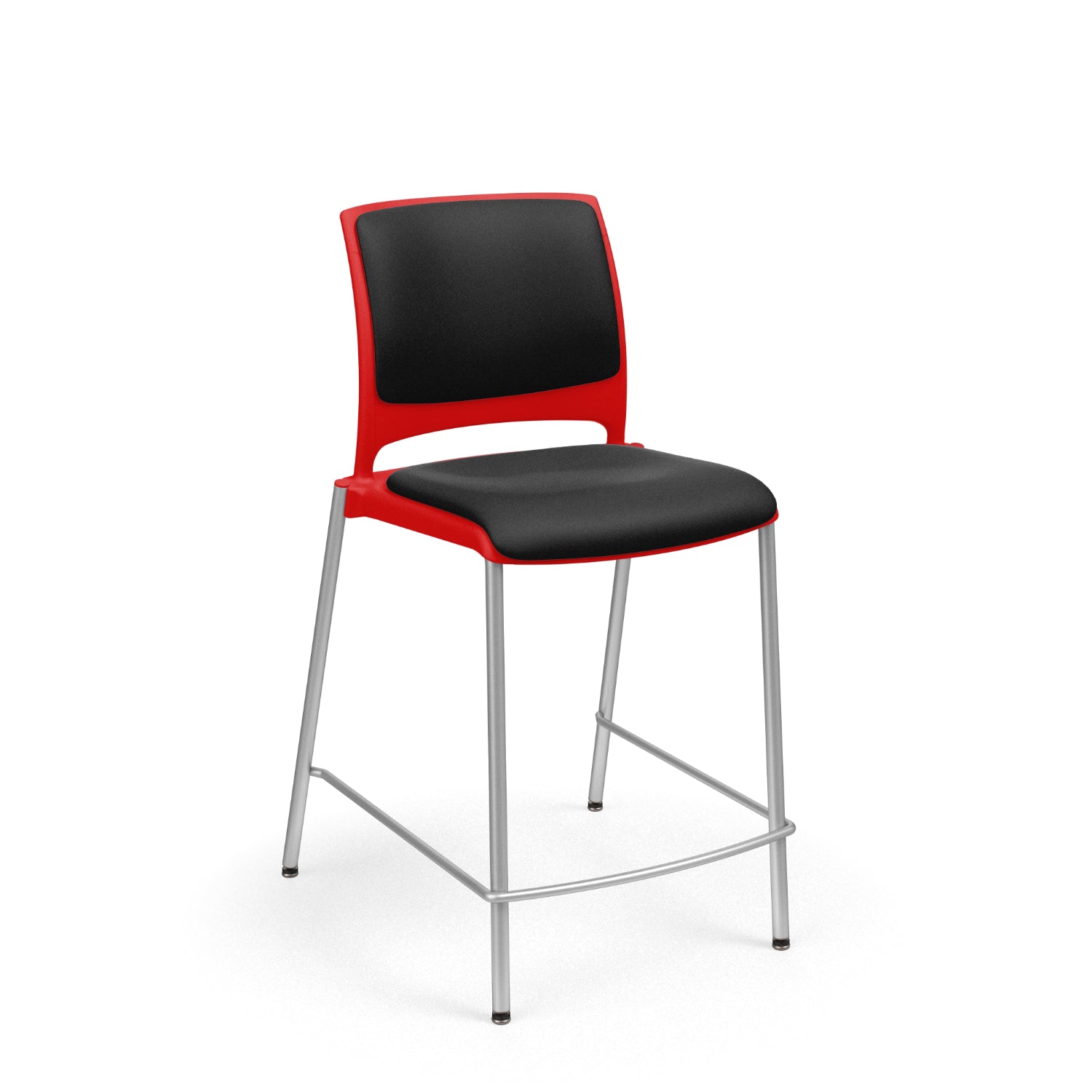 Strive Stacking 4-Leg Armless Cafe Stool, 24" Seat Height, Upholstered Seat/Back, FREE SHIPPING