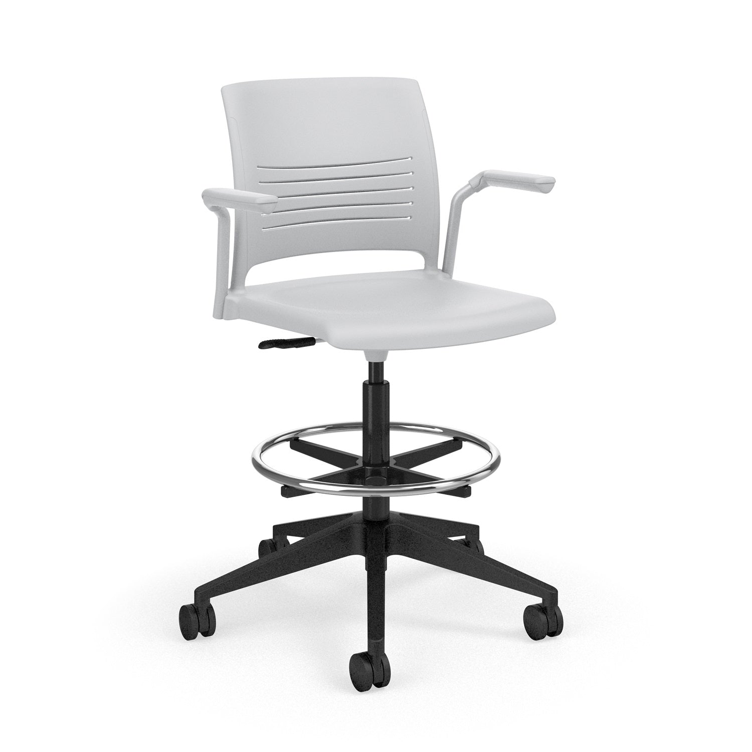 KI Strive Cantilever Arm Task Stool, Polypropylene Seat/Back, FREE SHIPPING