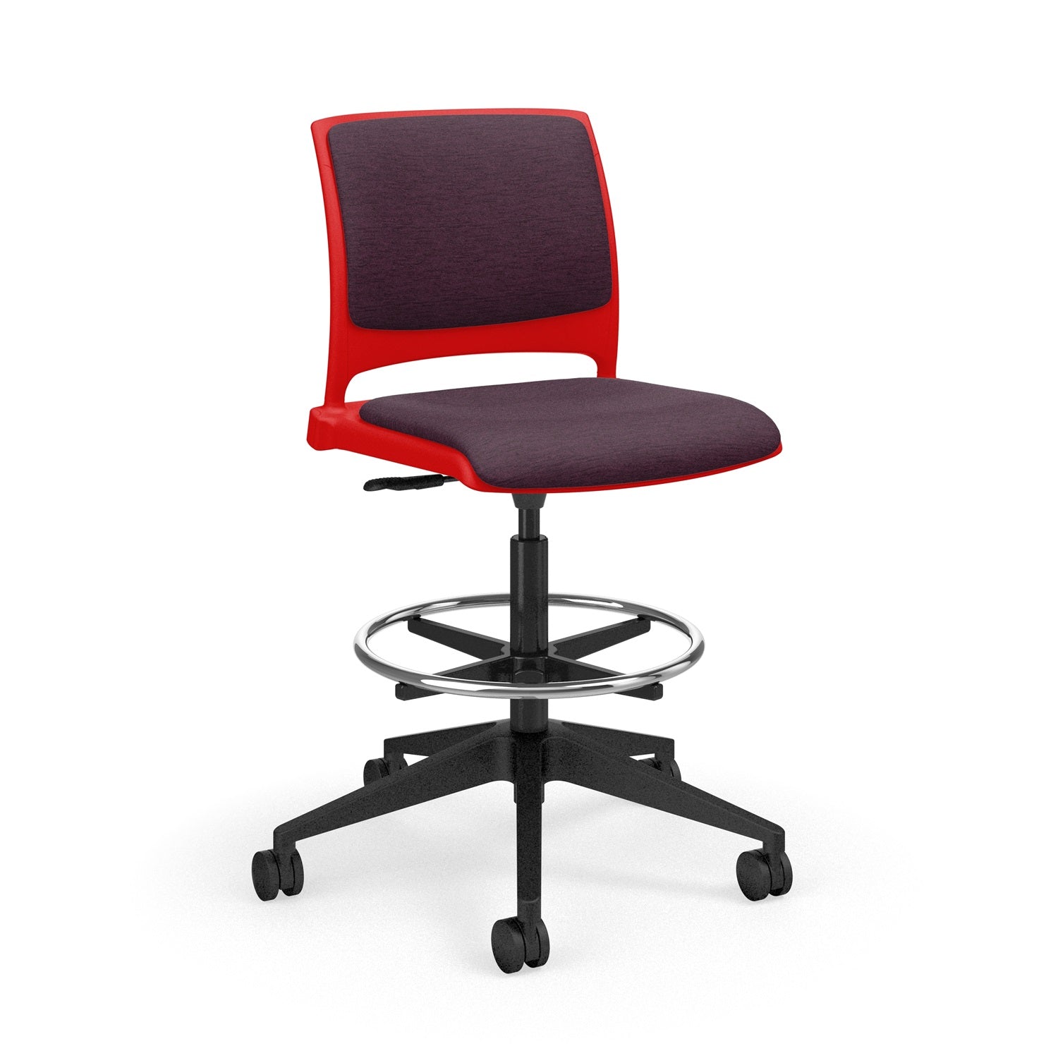 Strive Armless Task Stool, Upholstered Seat/Polypropylene Back, FREE SHIPPING