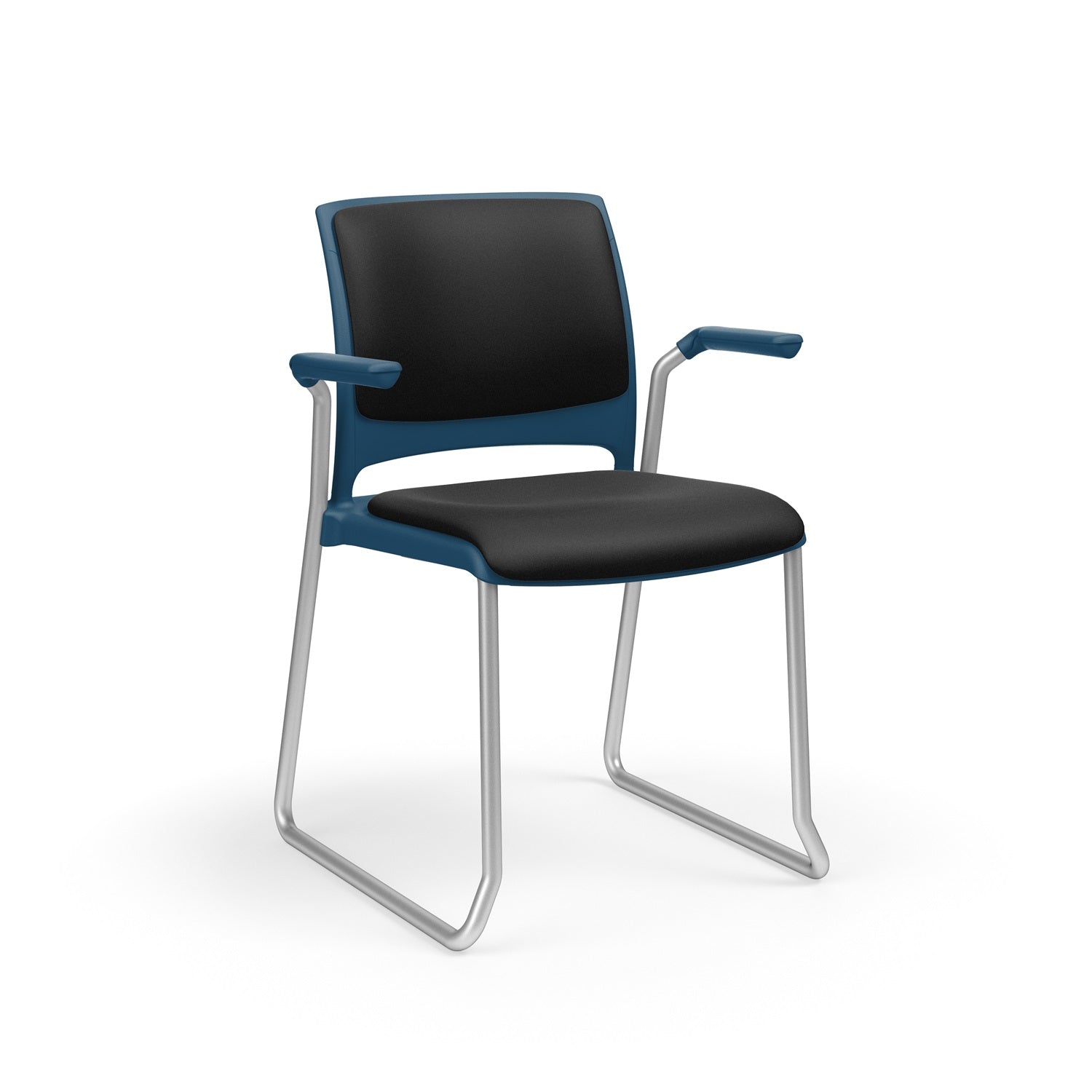 Strive Stacking Sled Base Cantilever Arm Chair, Upholstered Seat/Back, FREE SHIPPING