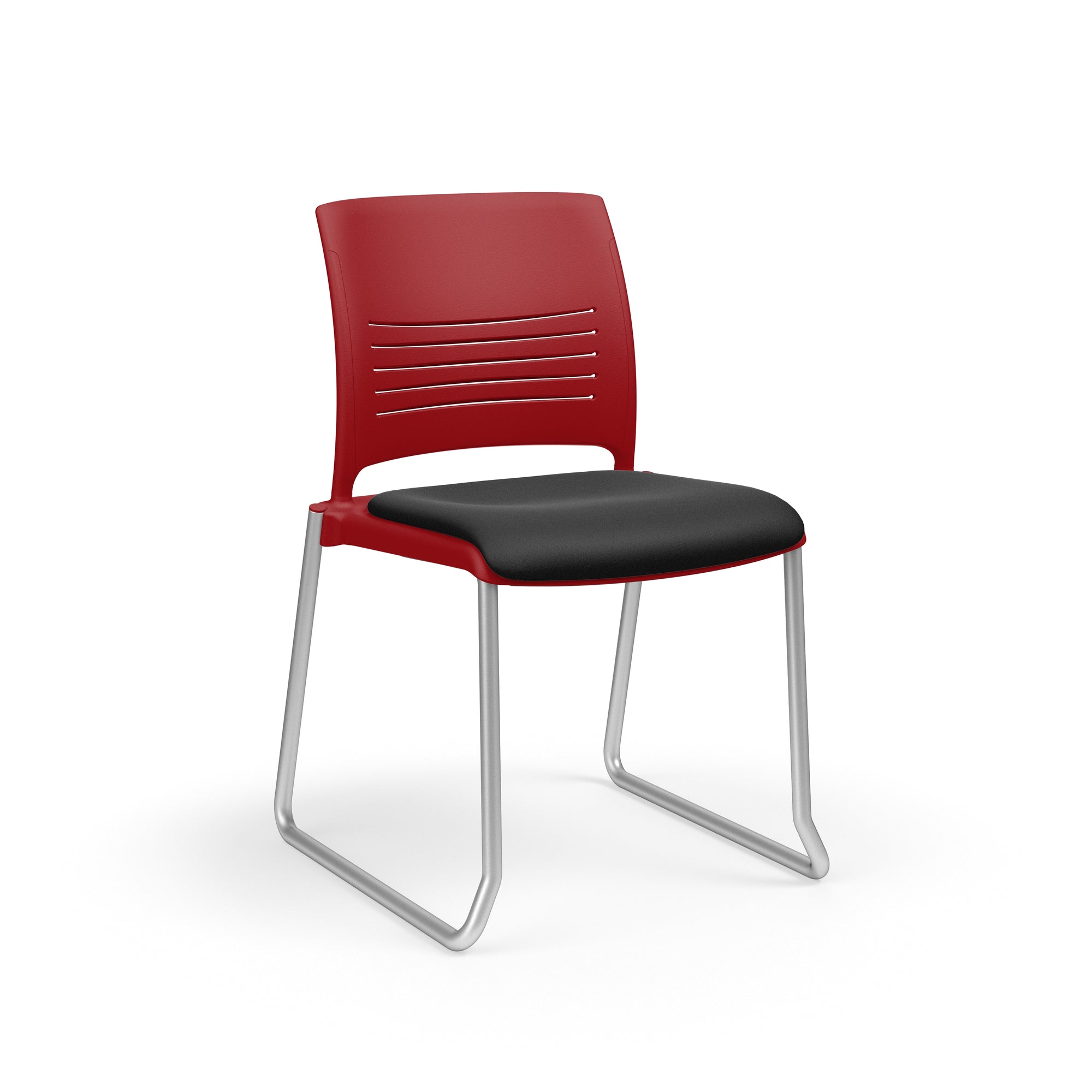 Strive Stacking Sled Base Armless Chair, Upholstered Seat/Polypropylene Back, FREE SHIPPING