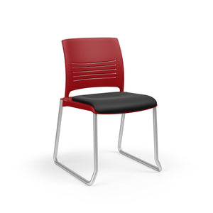 Strive Stacking Sled Base Armless Chair, Upholstered Seat/Polypropylene Back, FREE SHIPPING