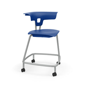 KI Ruckus Stool with Casters, Polypropylene Seat, 24" Seat Height, FREE SHIPPING