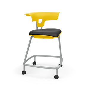 KI Ruckus Stool with Casters, Upholstered Seat, 24" Seat Height, FREE SHIPPING
