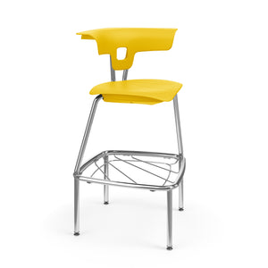 KI Ruckus Stool with Glides and Bookbag Rack, Polypropylene Seat, 30" Seat Height, FREE SHIPPING