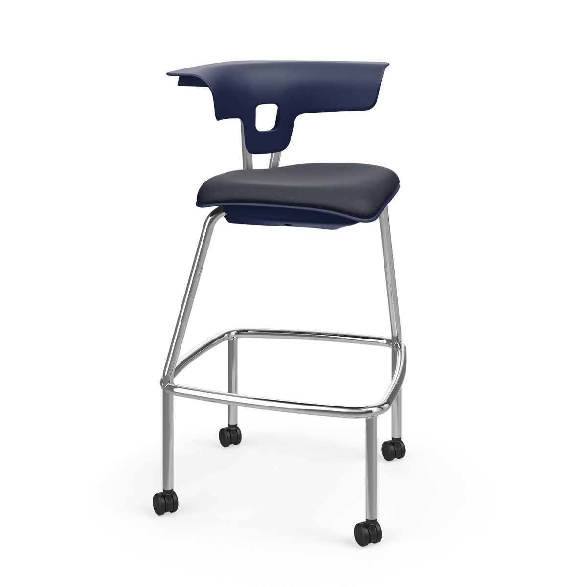 KI Ruckus Stool with Casters, Upholstered Seat, 30" Seat Height, FREE SHIPPING