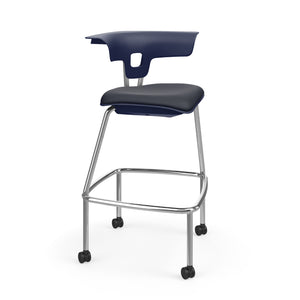 KI Ruckus Stool with Casters, Upholstered Seat, 30" Seat Height, FREE SHIPPING