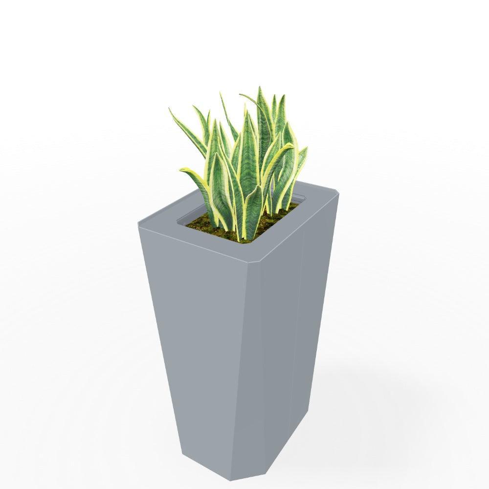 Kasta Indoor High Painted Steel Rectangular Planter, 12" W x 16" D x 28-1/4" H