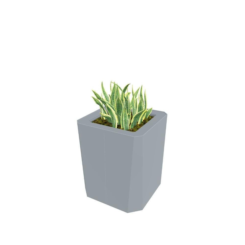 Kasta Indoor Medium Height Painted Steel Square Planter, 18" W x 18" D x 21-1/2" H