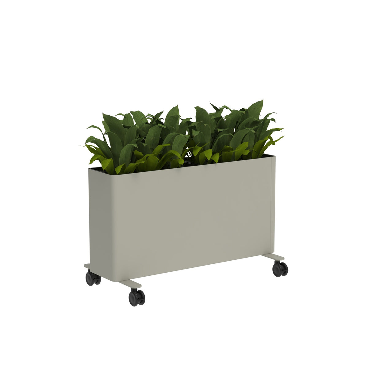 KASKAD® CASTERS Indoor Painted Steel Rectangular Planter, 36" W x 18" D x 22-1/4" H