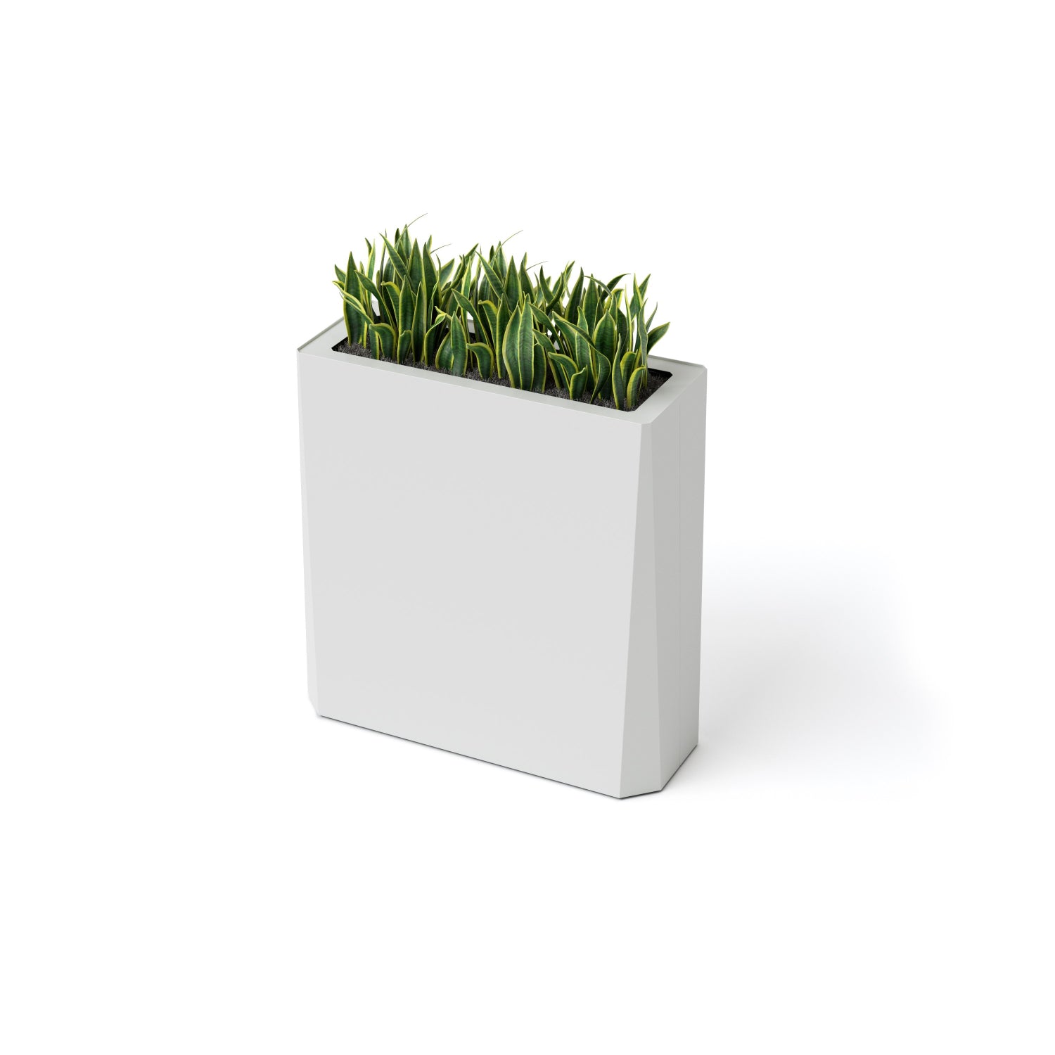 indoor rectangle planter Kasta Indoor High Painted Steel Wide Rectangular Planter, 36"W x 14" D