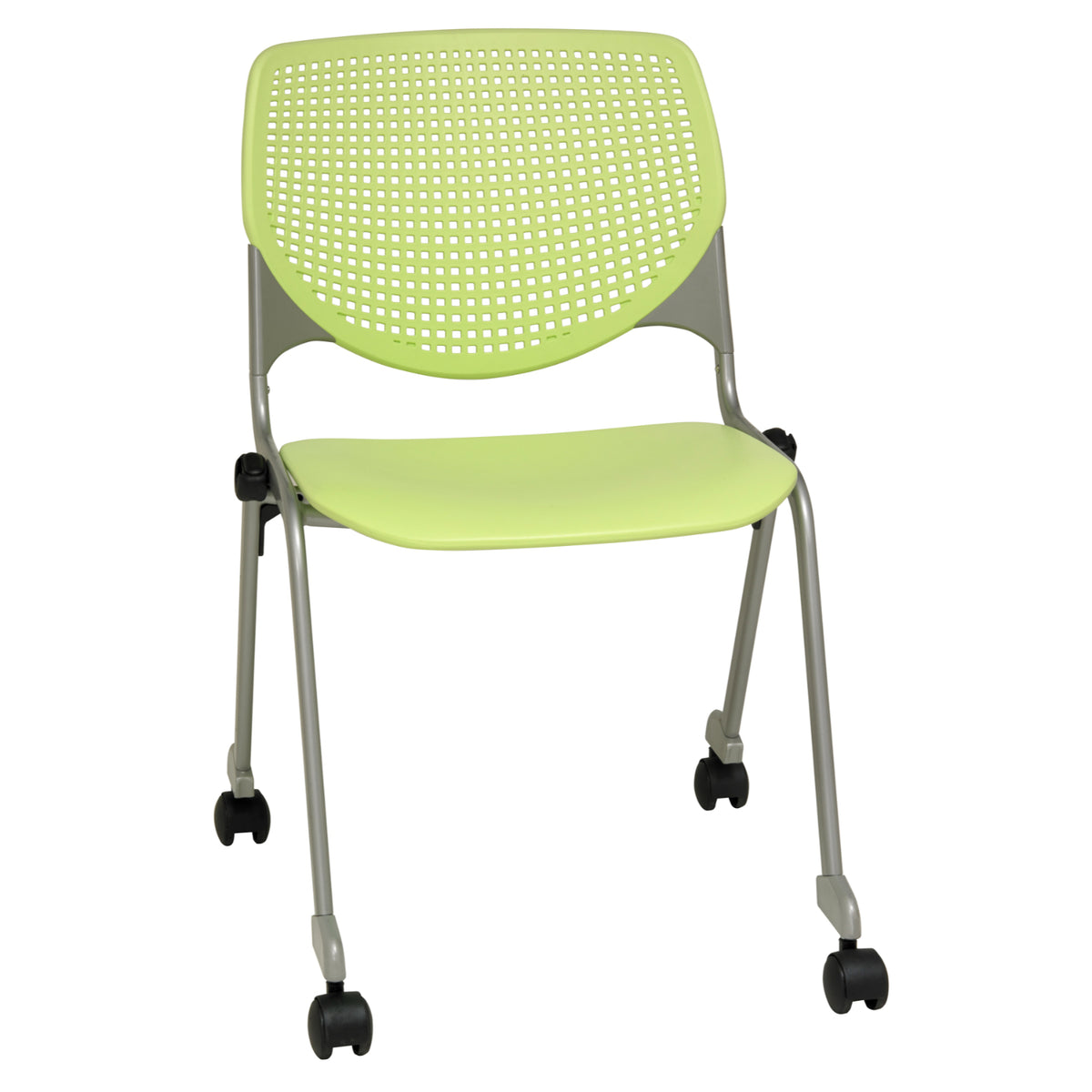 Kool Armless Multi-Purpose Stack Chair with Casters, Plastic Back and Seat