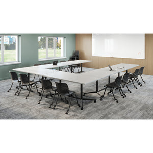 Kool Armless Multi-Purpose Stack Chair with Glides, Plastic Back, Fabric Seat