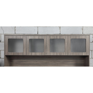 Lodi Overhead With Wood/Glass Doors, 71" x 14" x 36" H