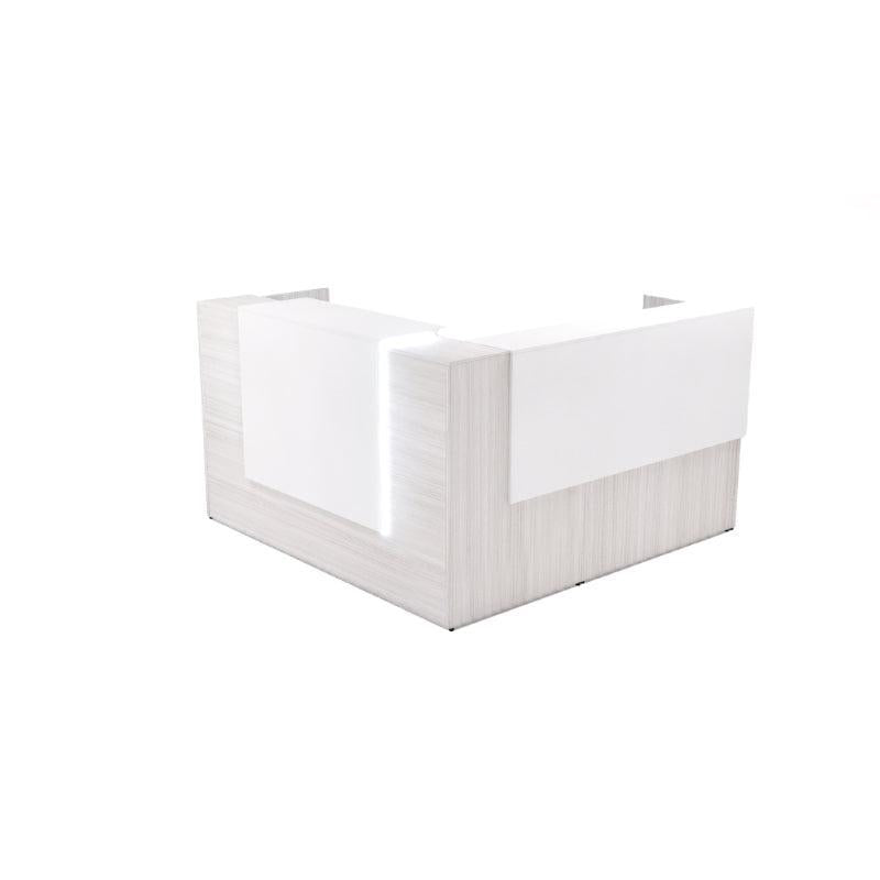 Potenza Single Left Handed Reception Station with Rectangular Laminate Transactional Top, Return and Front Overlay Conversions, FREE SHIPPING