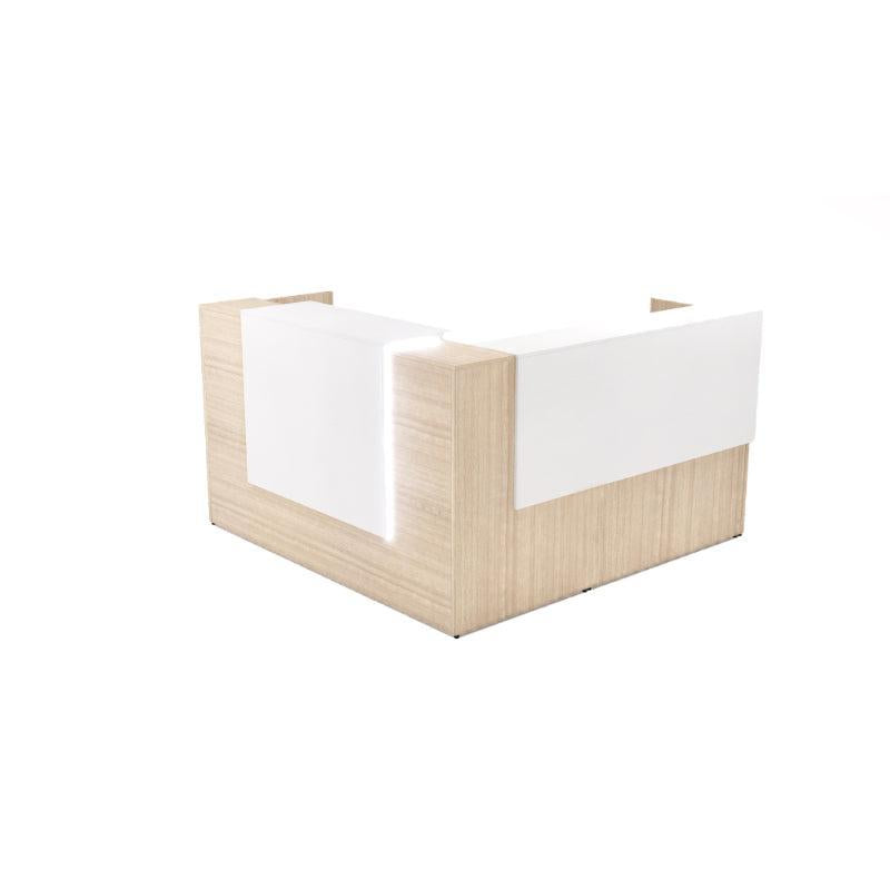 Potenza Single Left Handed Reception Station with Rectangular Laminate Transactional Top, Return and Front Overlay Conversions, FREE SHIPPING