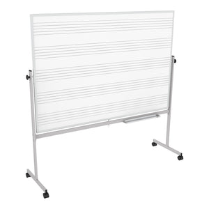 Mobile Double Sided Magnetic Music Whiteboard, 72" W x 48" H