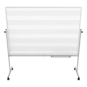 Mobile Double Sided Magnetic Music Whiteboard, 72" W x 48" H