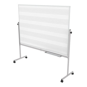 Mobile Double Sided Magnetic Music Whiteboard, 72" W x 48" H