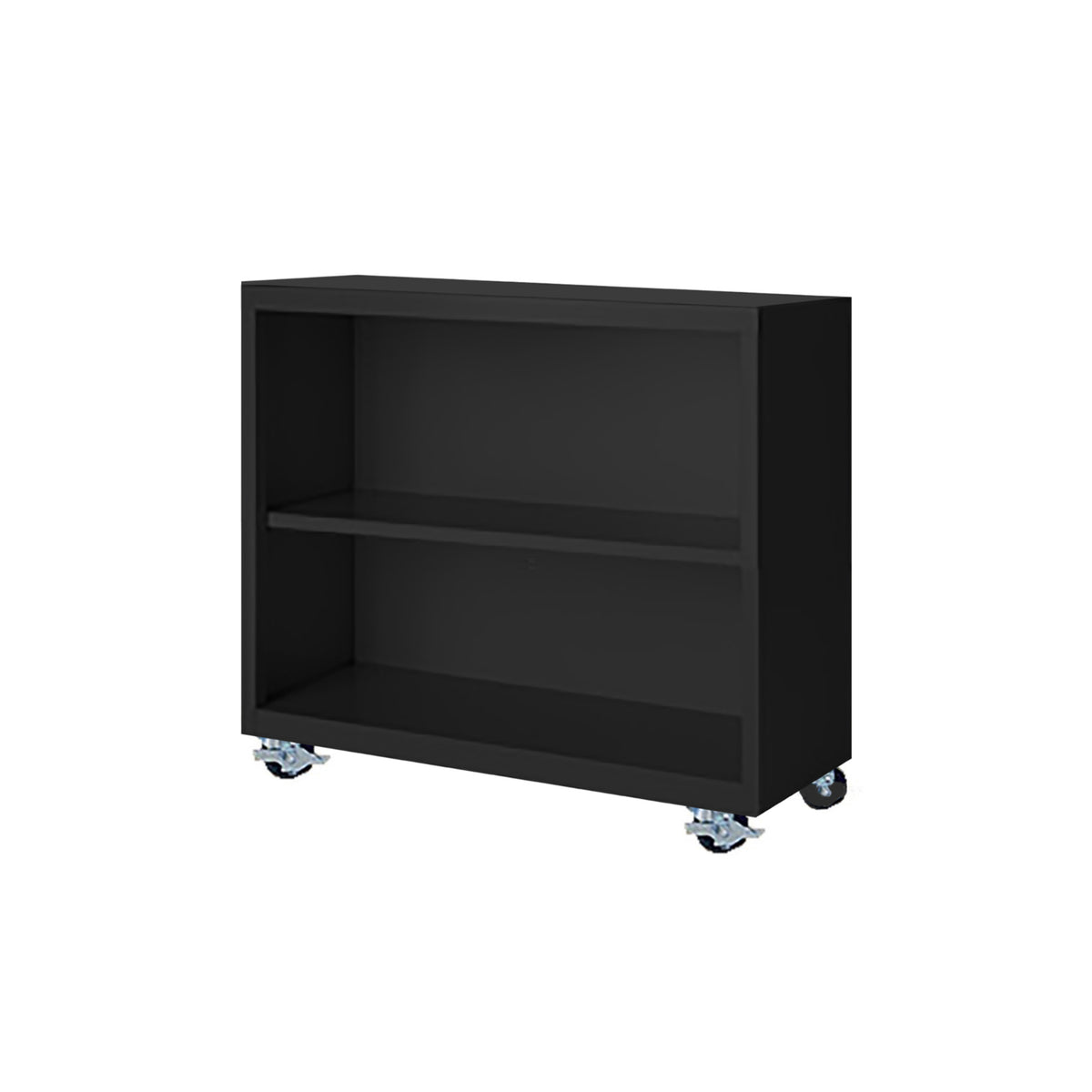 Herculite Metal Mobile Bookcase with 1 Adjustable Shelf, 36" W x 18" D x 33" H