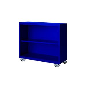 Herculite Metal Mobile Bookcase with 1 Adjustable Shelf, 36" W x 18" D x 33" H