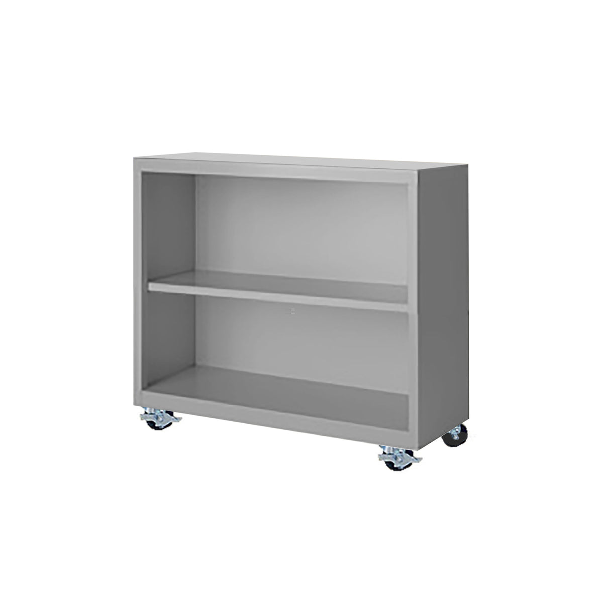 Herculite Metal Mobile Bookcase with 1 Adjustable Shelf, 36" W x 18" D x 33" H