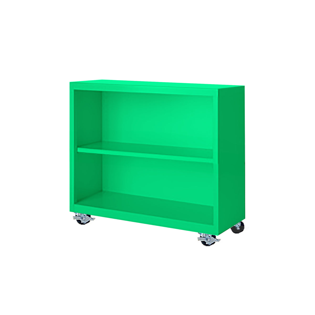 Herculite Metal Mobile Bookcase with 1 Adjustable Shelf, 36" W x 18" D x 33" H