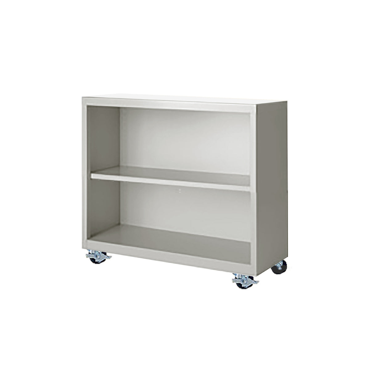 Herculite Metal Mobile Bookcase with 1 Adjustable Shelf, 36" W x 18" D x 33" H