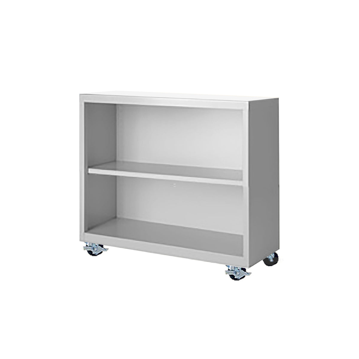 Herculite Metal Mobile Bookcase with 1 Adjustable Shelf, 36" W x 18" D x 33" H