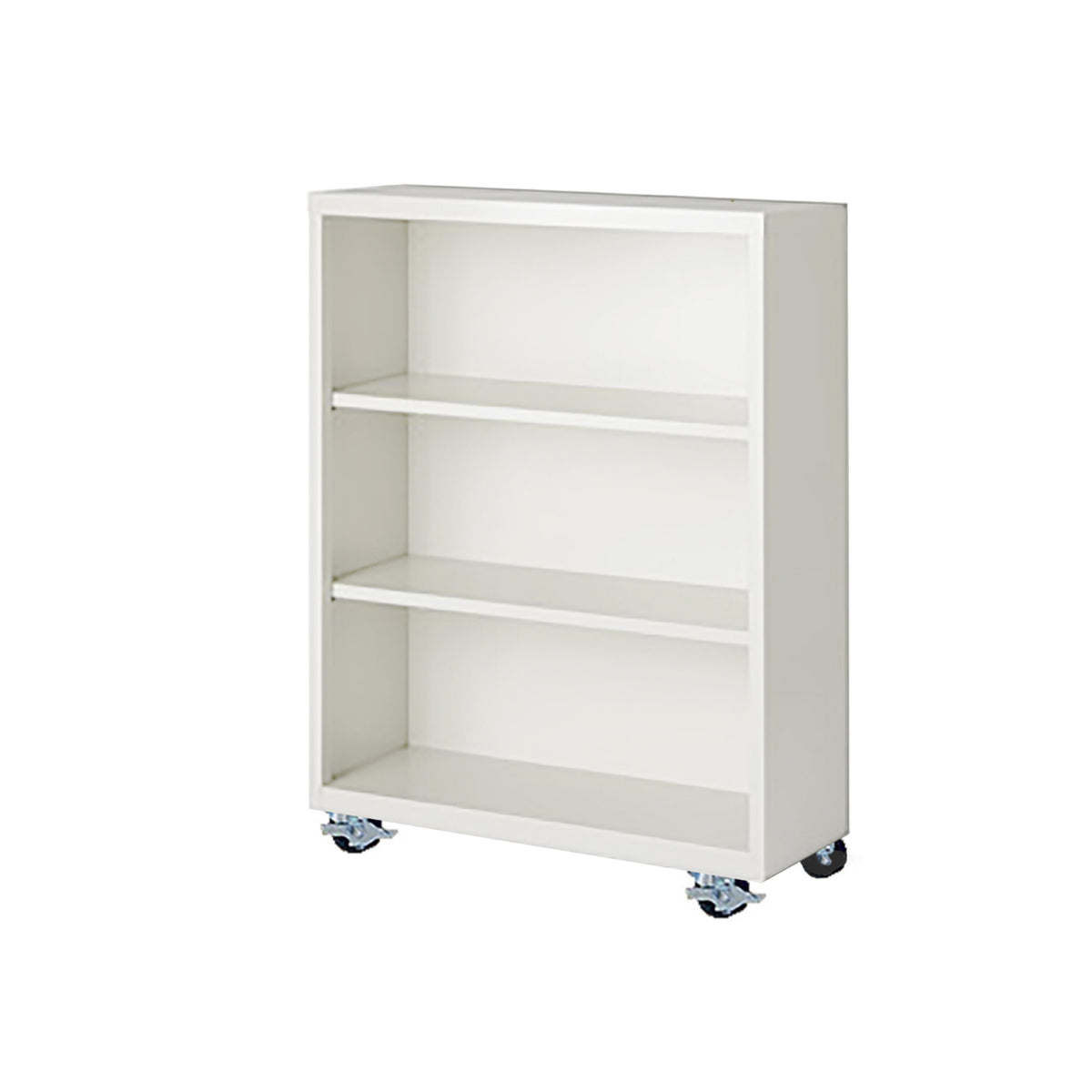 Herculite Metal Mobile Bookcase with 2 Adjustable Shelves, 36" W x 18" D x 45" H