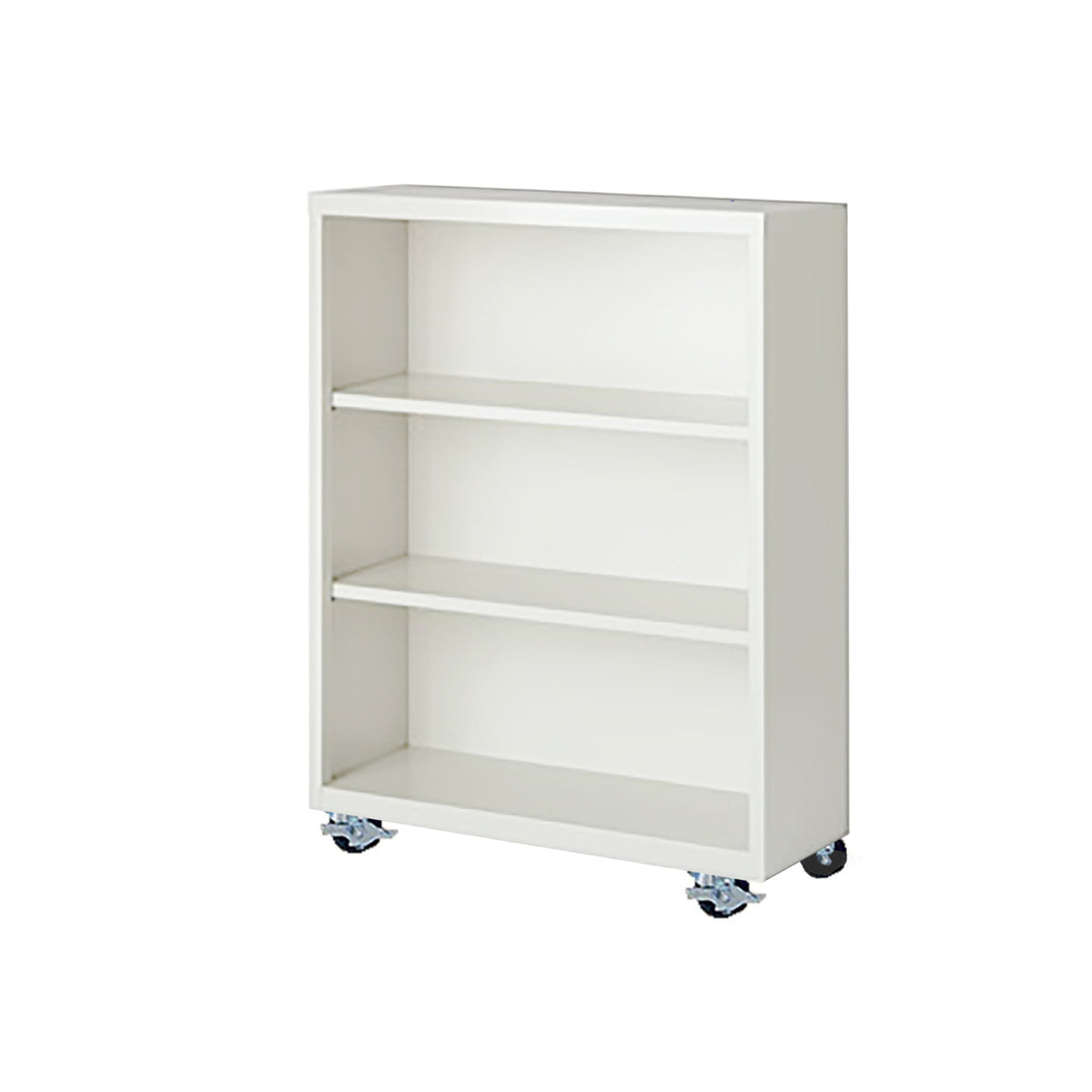 Herculite Metal Mobile Bookcase with 2 Adjustable Shelves, 36" W x 18" D x 45" H